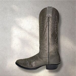 Vintage Nocona USA Gray Leather Western Cowboy Boots